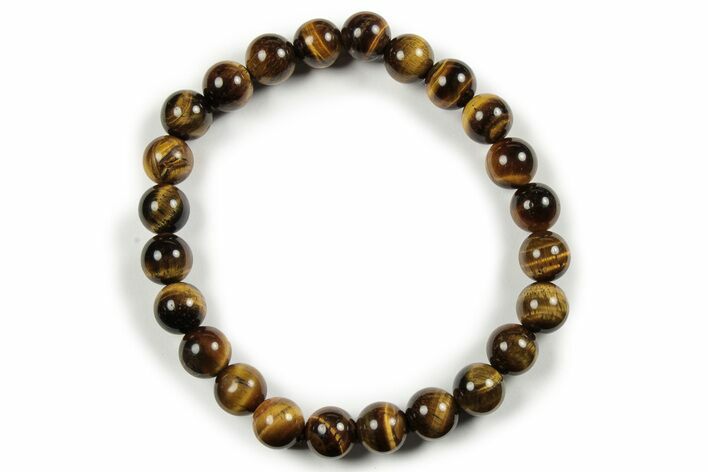 Tiger's Eye Stone Bracelet - Elastic Band - Photo 1